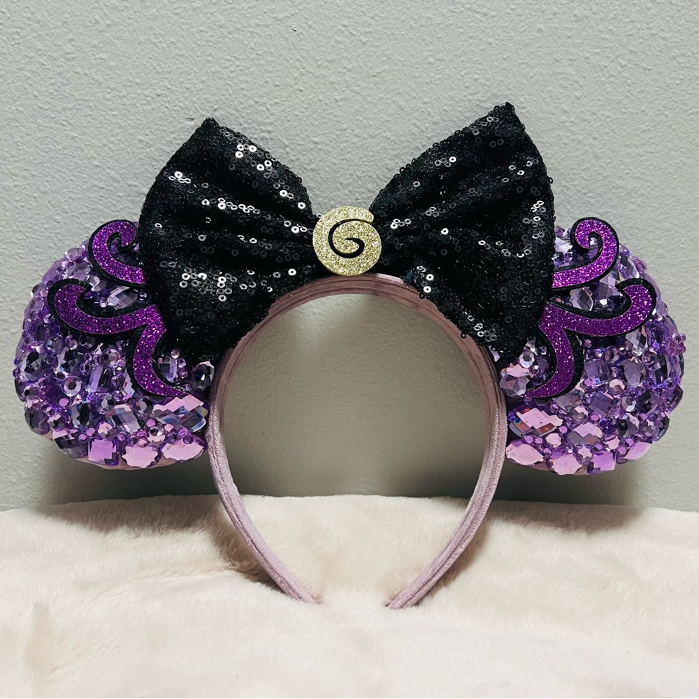 Disney Ears Rhinestones Purple Octopus Handmade - Picture 4 of 5